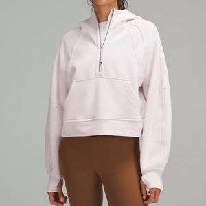 Scuba Oversized Half Zip Hoodie Pink (M)